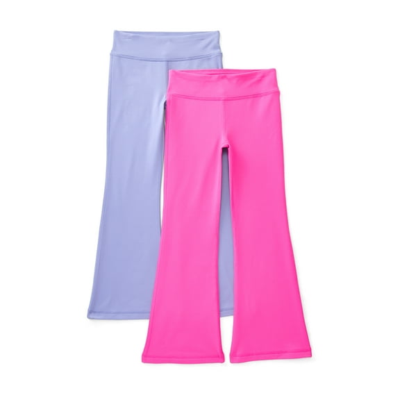 Athletic Works Girl's Active Cozy Flare Leggings, 2-Pack, Sizes 4-18 & Plus