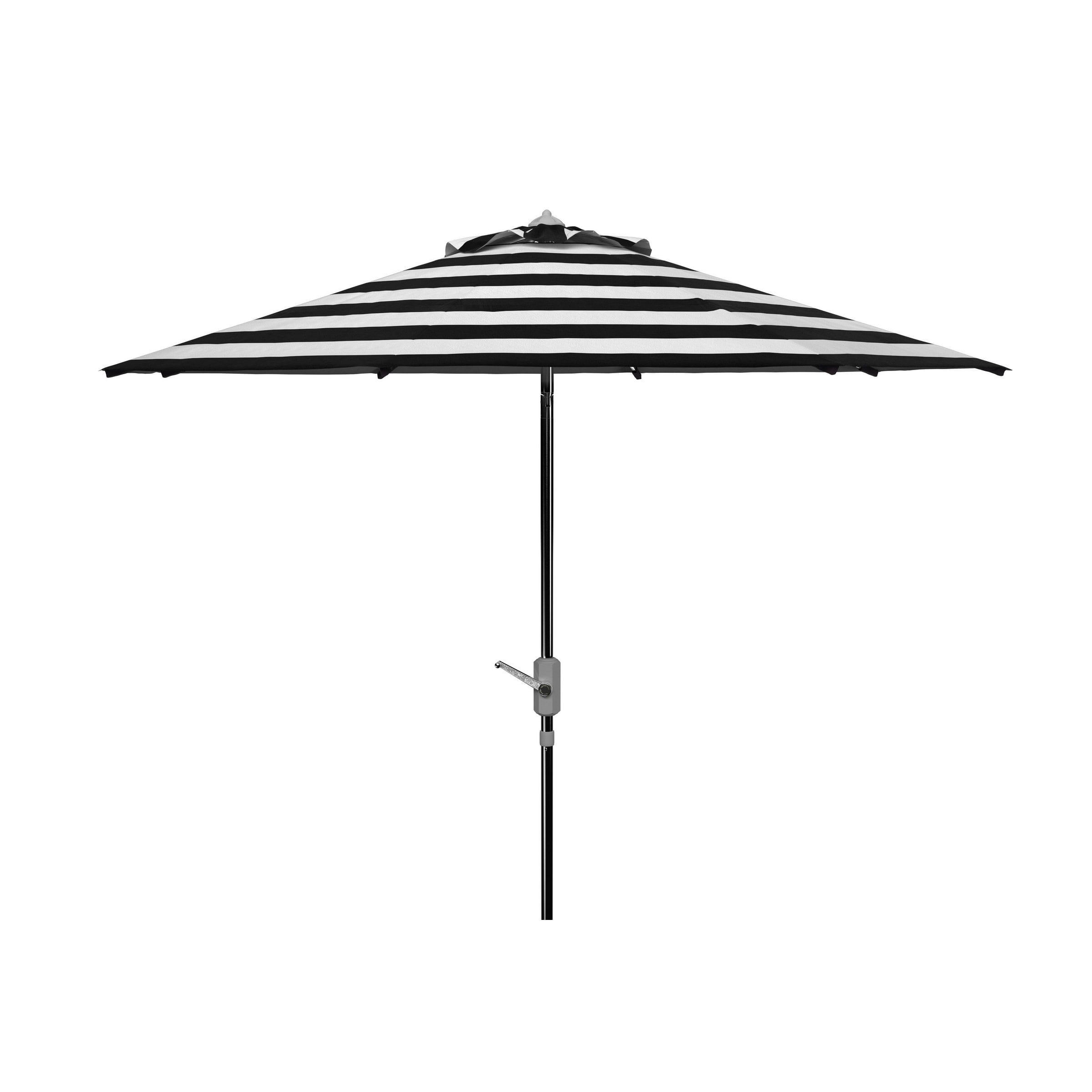 Safavieh Iris 9 Market Auto Tilt Patio Umbrella Black White Walmart Com Walmart Com
