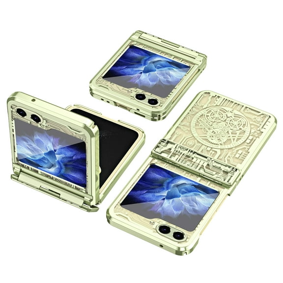 Allytechgroup Galaxy Z Flip6 Case, Hinge Protection Shockproof PC Back Cover Ani-Scratch Luxury Bumper Phone Case for Samsung Galaxy Z Flip 6, Green