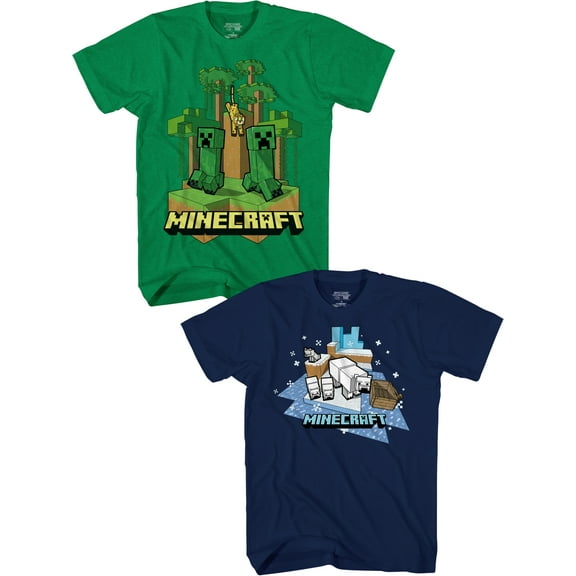 Boys Minecraft Jungle Bears, 2 Pack Tee, Size XS-2XL