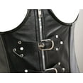 thumbnail image 6 of VASLANDA Womens Sexy PU Steampunk Corset Faux Leather Buckle Zipper Bustier Top Plus Size, 6 of 6