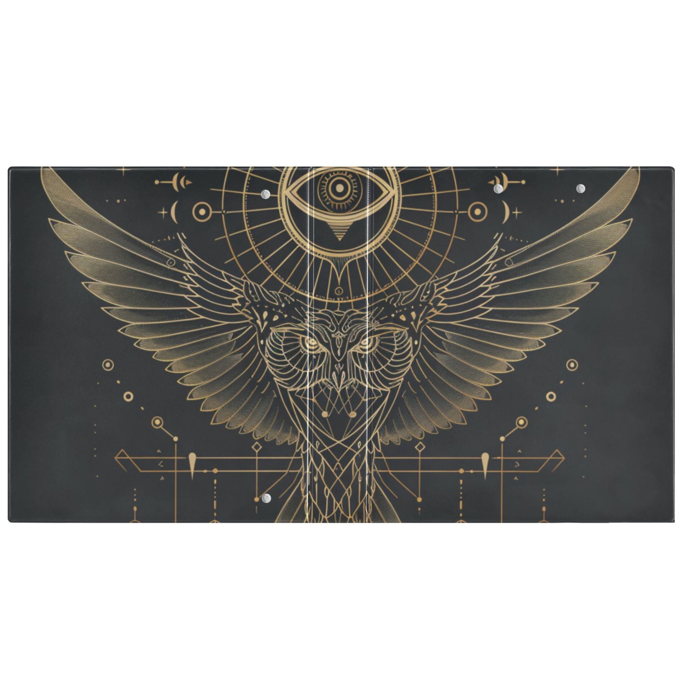 Owl Wings Spread 3 Ring Binders 1.5 inch Hardcover File Folders with Interior Pockets A4 Size Organizer for School Office Hospital