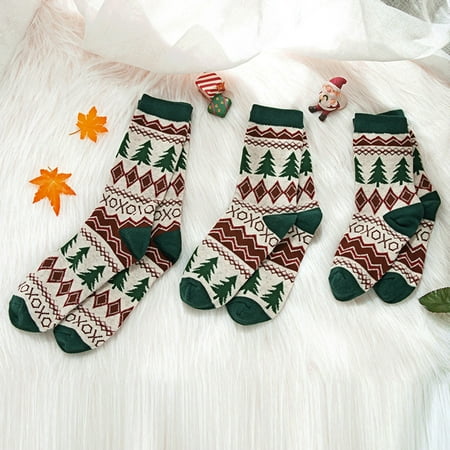 

Babysbule Socks for Women Clearance 1Pair Children/Adult Christmas Vintage Cashmere Sock Comfortable Socks