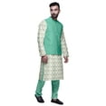 thumbnail image 2 of Atasi Printed Kurta With Solid Pajama & Nehru Jacket Set For Mens Party Wear, 2 of 3
