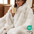 thumbnail image 4 of ROSEKIND ultra-soft 680GSM Faux Fur Ribbed Throw Blanket for Sofa & Bed, Cozy Gift for Adults & Friends, 50x60in, Ivory Cream, 4 of 8