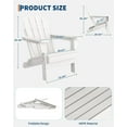 thumbnail image 3 of Outdoor Folding Adirondack Chair, 380lbs Capacity, Portable HDPE All-Weather Fire Pit Chair for Patio, Garden, Pool, Beach & Camping, White, 3 of 9
