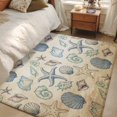 thumbnail image 5 of Marines Life Washable Area Rugs 4'x6', Starfish Blue Shell Coastal Summer Vintage Low Pile Throw Living Room Rug Non-Slip Sturdy Edge Binding Carpet for Indoor Entryway Bedside Kitchen, 5 of 9
