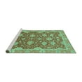 thumbnail image 2 of Ahgly Company Machine Washable Indoor Rectangle Oriental Turquoise Blue Traditional Area Rugs, 2' x 3', 2 of 4