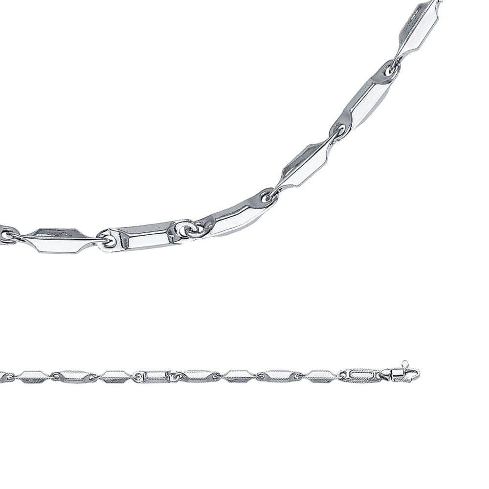 Bullet Necklace Solid 14k White Gold 