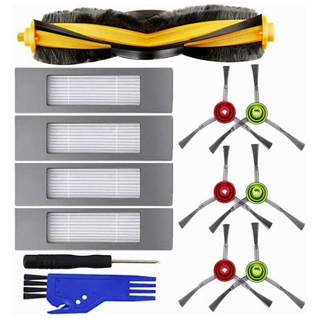 Kit Brosses Latérales pour Filtres à Rouleau pour Ecovacs Deebot Ozmo 920 950