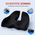 thumbnail image 3 of Seat Cushion, X Large Office Chair Cushion for Sciatica & Tailbone pain relief, Memory Foam Pad Pillow for Office Desk, Car Seat, Wheelchair, 19"x17"x6", 3 of 9