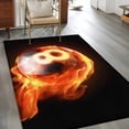 thumbnail image 3 of Flame Billiards Area&nbsp;Rug 2.7x5ft Sports Black Background Abstract Art Non-Slip&nbsp;Washable Square&nbsp;Rugs Soft Felt Indoor Floor Mat for Bedroom Kitchen Living Room Bathroom, 3 of 9