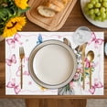 thumbnail image 4 of Easter Bunny Placemats Set of 6, Cute Rabbits Spring Daisy Flowers Butterfly Placemats for Dining Table, Place Mats for Kitchen Tabletop, Waterproof Wipeable Dining Table Mats Set, 4 of 9