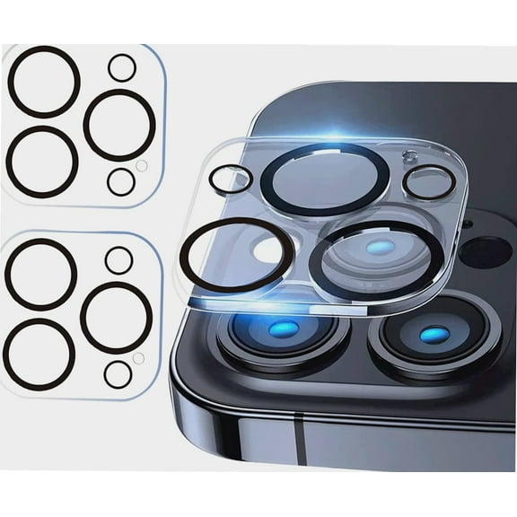 (2 Pack) Compatible with iPhone 13 Pro Max Camera Lens Protector Clear, Apple iPhone 13 Pro / 13 Pro Max Camera Cover Tempered Glass Clear 9H, Back Lenses Protection Accessories, (6.1 & 6.7 inch)