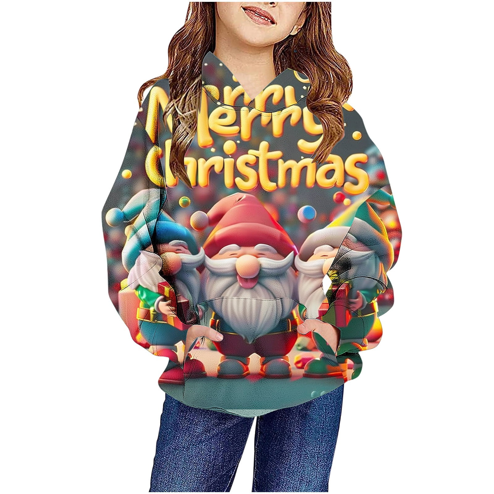 Wancir Sweat à Capuche Imprimé pour Filles et Tout-Petits avec