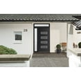 thumbnail image 3 of Front Exterior Prehung Metal-Plastic Door Frosted Glass | Manux 8113 Matte Black | Side and Top Sidelite Transom | Office Commercial and Residential Doors Patio Garage 44x94 (W32+12x80+14) Left-hand, 3 of 6