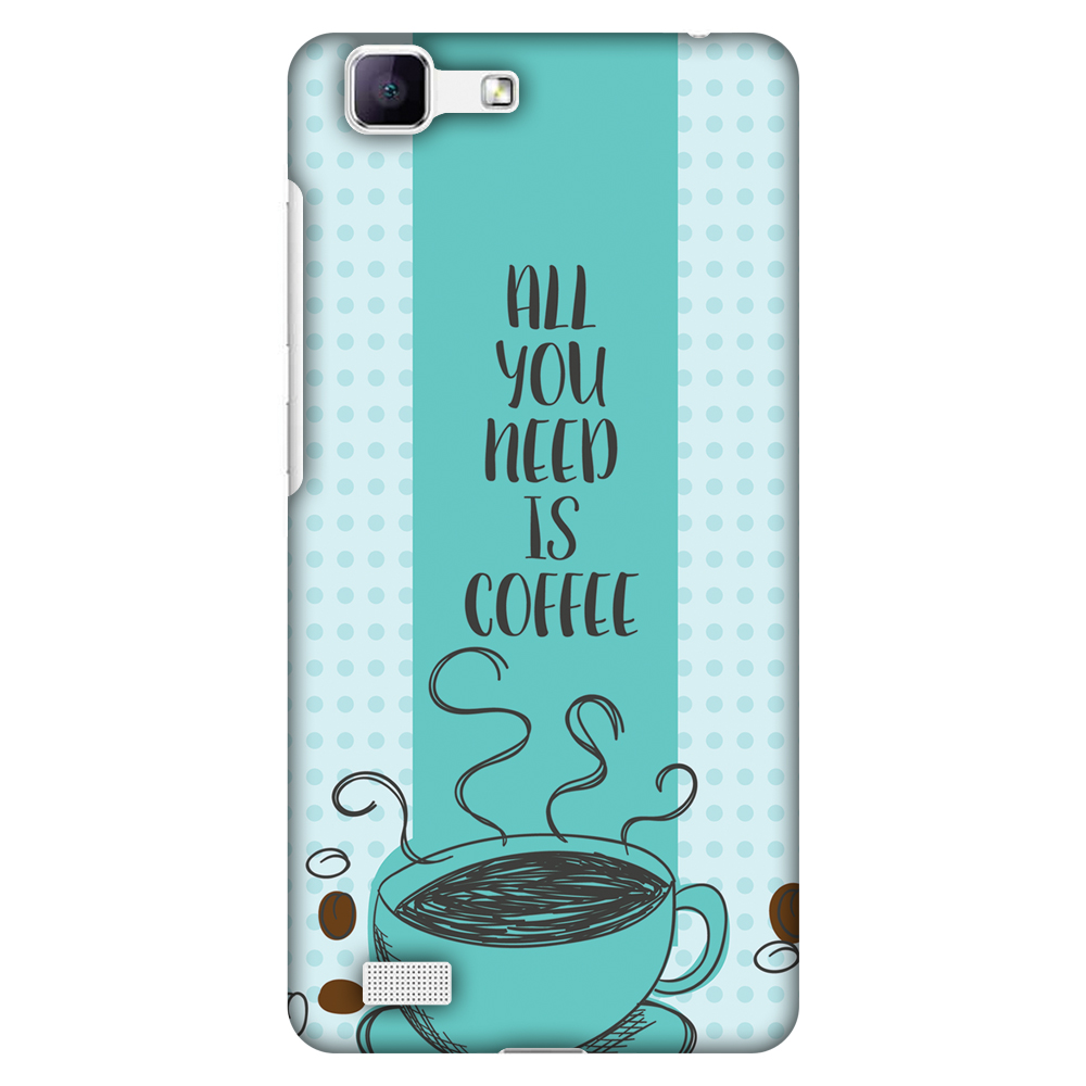 Vivo Y35 Case, Vivo V1 Case All You Need Is Coffee, Hard Plastic Back