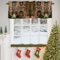 thumbnail image 4 of Christmas Valances for Windows, 42 x 18in, Xmas Tree Fireplace Pine Wreath Vintage Scenery Rod Pocket Kitchen Valance Curtain Light Filtering Window Treatments for Living Room Bedroom, 1 Panel, 4 of 7