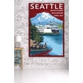 thumbnail image 3 of Seattle, Washington, Ferry and Mount Rainier Scene (36x54 Giclee Gallery Art Print, Vivid Textured Wall Decor), 3 of 3