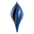 thumbnail image 1 of Vickerman 12" Plastic Glitter Swirl Drop Christmas Ornament in Midnight Blue, 1 of 3
