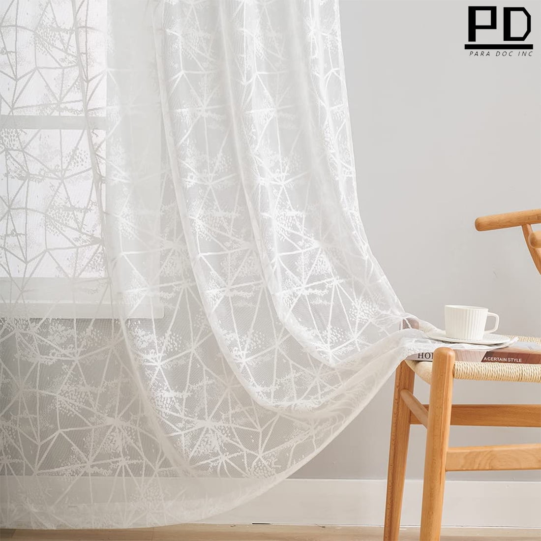 White Sheer Lace Curtains 72 inches Long