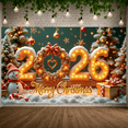 thumbnail image 5 of Festive Design Merry Christmas Banner Holiday Decoration Gold Light Up 2026 Banner for Christmas Party Celebration Indoor Decor, 5 of 9