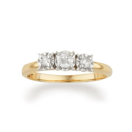 1/4 Carat Three-Stone Diamond Ring