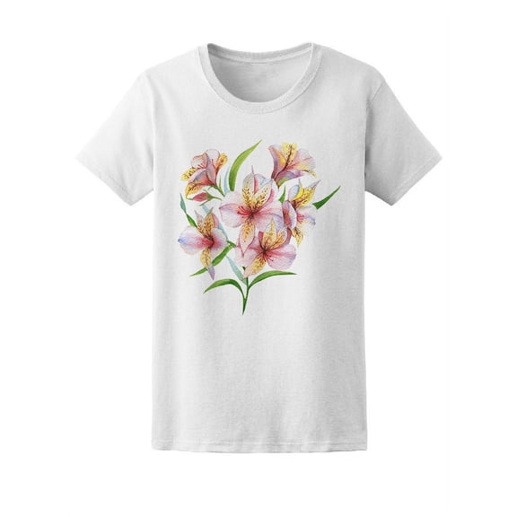 Alstroemeria Flowers T-Shirt Women -Image by Shutterstock, Female Medium