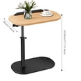 thumbnail image 4 of Yedigre Table d'Appoint, Table d'Appoint Mince à Hauteur Réglable, Plateau TV Pivotant à 360 Degrés, Table de Nuit avec Étagère de Rangement à 2 Niveaux, Table de Canapé Réversible (Marron), 4 of 8
