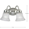 thumbnail image 5 of Fluted Glass Collection Two-Light Brushed Nickel Clear Prismatic Glass Traditional Bath Vanity Light, 5 of 5