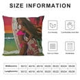 thumbnail image 5 of SHANXI Throw Pillow Covers Cartoon Afro Girl Art Beach Decoration Floral Foliage for Living Room Bedroom Sofa 20x20in, 5 of 5