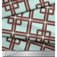 thumbnail image 2 of Soimoi Green Cotton Cambric Fabric Square Geometric Fabric Prints By Yard 56 Inch Wide, 2 of 3