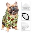 thumbnail image 3 of Fotbe Avocado Print Small Dog Sweater Hoodies Pet Grey Hooded Soft Fleece Sweatshirts with Pocket Fall Winter Puppy Cat Sweaters Warm Clothes-Small, 3 of 7