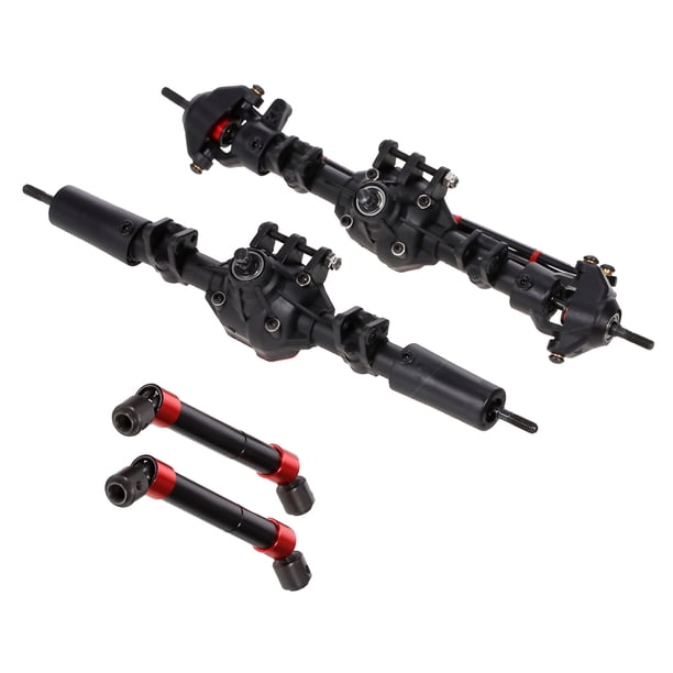 Eje del coche RC Puente de transmisión del eje del puente delantero y trasero del coche RC con diferencial 2 uds ejes de transmisión de metal para 1/10 RC Crawler Axial SCX10 II 90046 90047 Eccomum Eje del coche RC