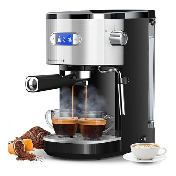 Espresso Machine 20 Bar, Semi-Automatic Espresso Maker with Milk Frother Wand, 45 OZ Removable Water for Cappuccino, Latte, Home
