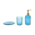 thumbnail image 1 of Conjuntos Únicos de Accesorios de Baño Reutilizables de Rayas Verticales Kit de Vidrio Azul, 1 of 4