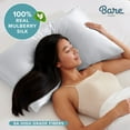 thumbnail image 4 of Bare Home 100% Mulberry Silk Envelope Pillowcase - Perfect for Hair and Skin - Premium 6A Grade, 19 Momme Silk - Queen, Silver, 4 of 9