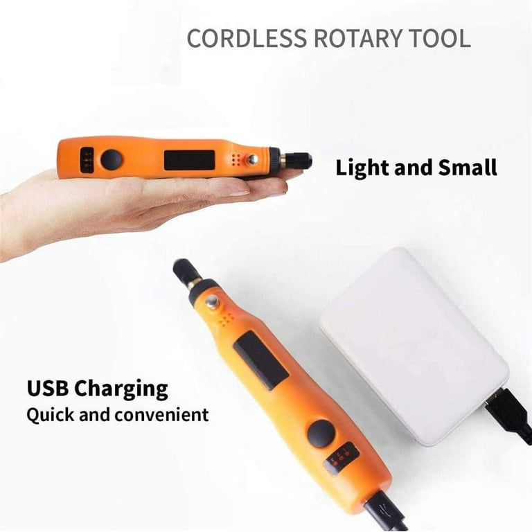 Ginour Mini Cordless Rotary Tool with 3-Speed & USB Charging, 3.7V Portable Rotary Tool with 32pcs Accessories Kit Multipurpose for Engraving