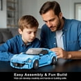 thumbnail image 2 of Super Sports Car Building Blocks Sets, Classic Collectible Car Model  , Mini Sports Cars Toy Kit for Adult Blue(384 Pieces), 2 of 7