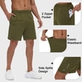 thumbnail image 5 of QPNGRP Men's 7" Athletic Basketball Shorts Workout Gym Quick Dry Shorts Lightweight Mesh Running Shorts Armygreen XL, 5 of 7