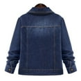 thumbnail image 4 of Aayomet Women's Denim Jean Jacket Down Long Sleeve Pocket Distressed Denim Shirt Jean Jacket Teen Girls Coat (Blue, XXXXL), 4 of 5