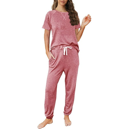 

PIKADINGNIS Womens Sweatsuits 2 Piece Outfit Sweatpants Loungewear Jogger Pajama Set Long Sleeve Pullover Drawstring Pants