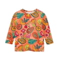 thumbnail image 3 of CCRFTGI Cute Shirts for Kids Girls Size 7 Summer 3/4 Sleeve Fruit Print Tee Tops Casual Loose Comdy Clothes for Teen Girls Crew Neck Shirts Orange 12-13 Years, 3 of 4
