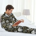 thumbnail image 6 of Honeii Ink Graffiti Owl Pattern Mens Pajamas Set,2pcs Men's Lounge Long Sleeve Sleep Shirt and Pajama Bottoms Sleepwear Set,Mens Pjs Sets-X-Large, 6 of 7