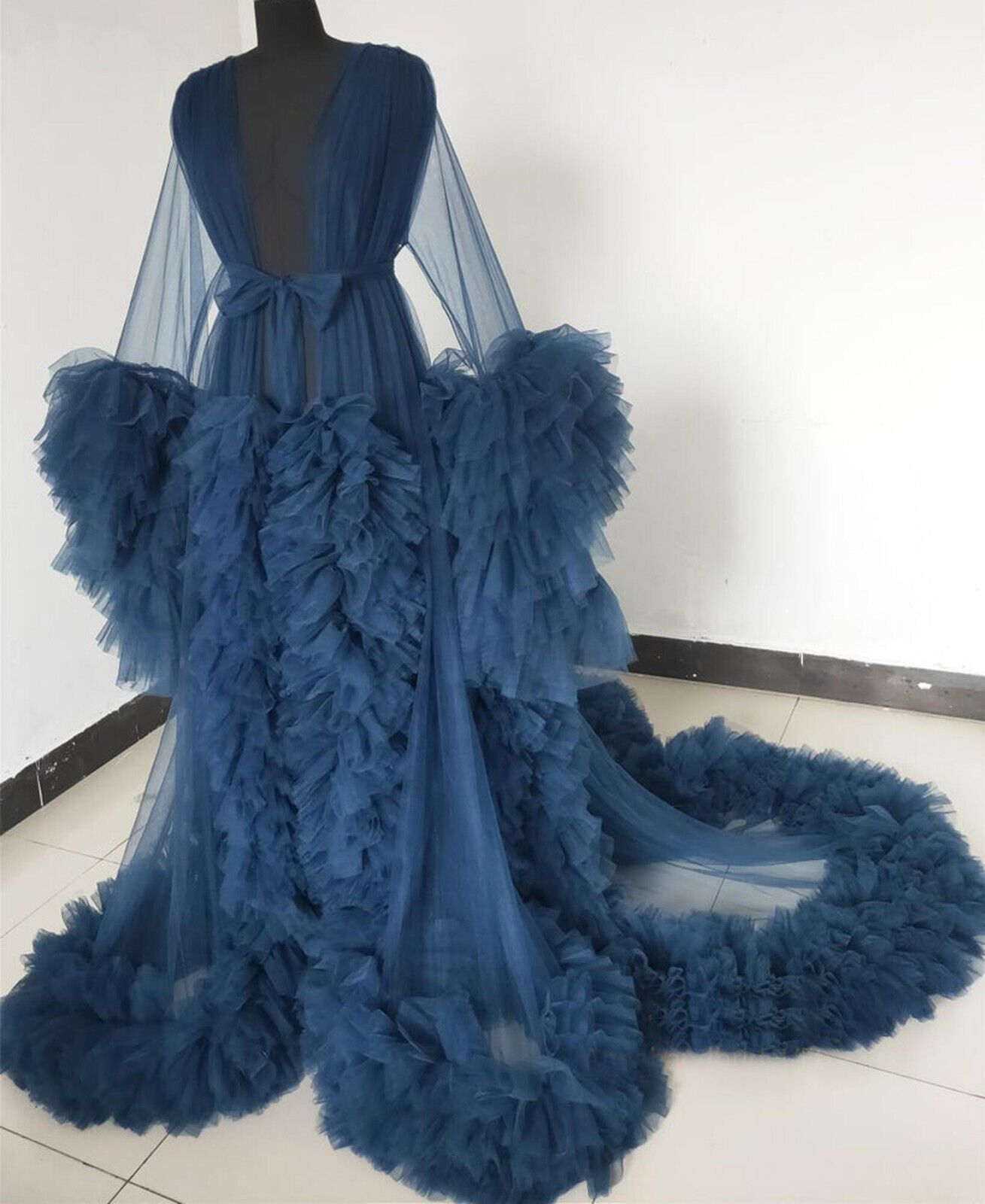 Ladies Dressing Gown Perspective Sheer 