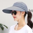 thumbnail image 4 of Sombrero para el sol Protección solar Mujeres Sombrero de ala ancha Anti UV Portátil Verano Playa Mascarilla Gorra FLhrweasw Nuevo, 4 of 7