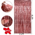thumbnail image 4 of Cre-Heaven 3Pcs Metallic Tinsel Foil Fringe Curtains Rose Gold Backdrop Curtains 3.2*8.2FT Shimmer Wall Backdrop Ideal Bachelorette Party Supplies,Birthday,Christmas,New Year Decor, 4 of 8