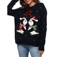 thumbnail image 1 of Liacowi Women's Christmas Sweaters, Cute Santa Claus Print Long Sleeve Crewneck Knitted Loose Pullovers, 1 of 9