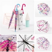 1pc New Colorful Princess Umbrella With Bag Edge Cute Transparent Plastic Printed Unicorn Umbrella