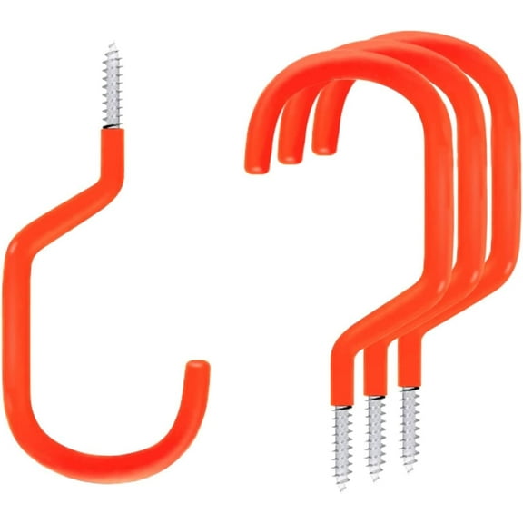 smartology Anti-Slip Bicycle Storage Hooks, Orange (4 Pack)
